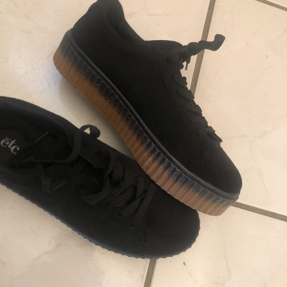 Platform tennis shoes.